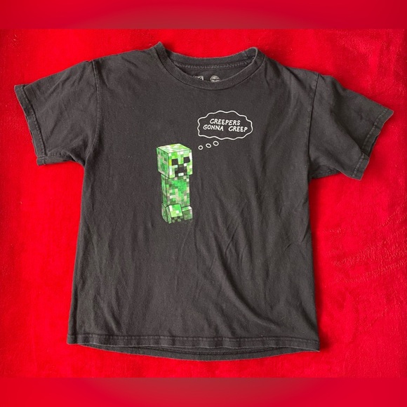 Mojang Jinx Boy's Short Sleeve Minecraft "Creepers Gonna Creep" T-Shirt Sz: YM - Picture 1 of 6